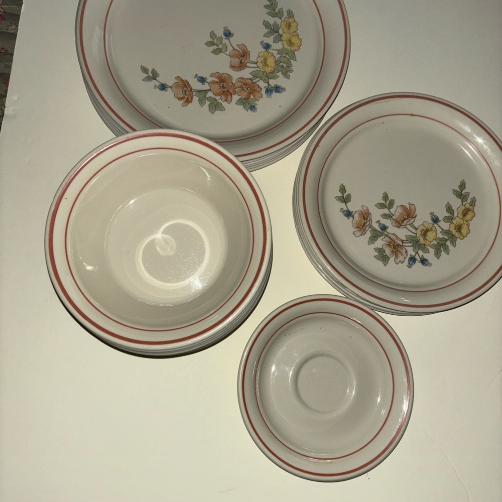 22 pc Royal Garden  Corelle. 8 dinner, 6 salad, 8 bowls, 3 saucers vintage